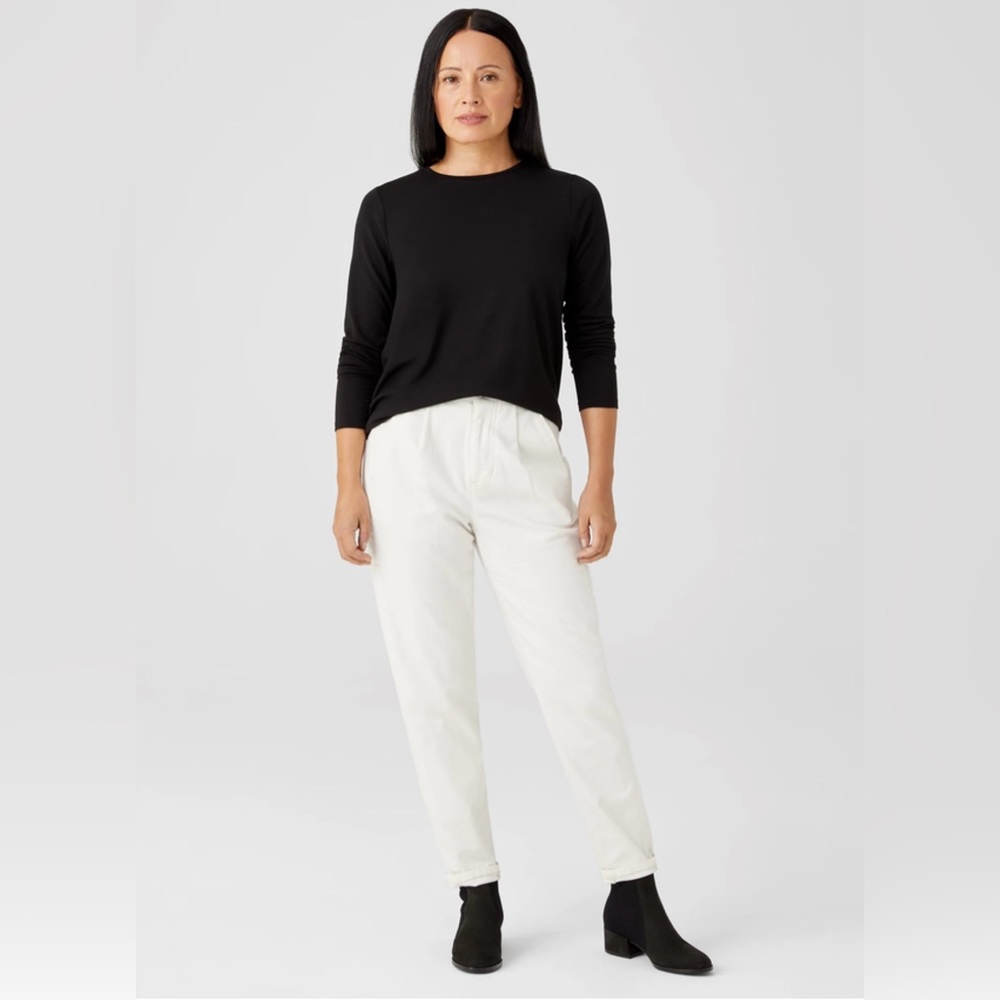 NWOT Eileen Fisher Undyed Organic Cotton Denim Tapered Pant